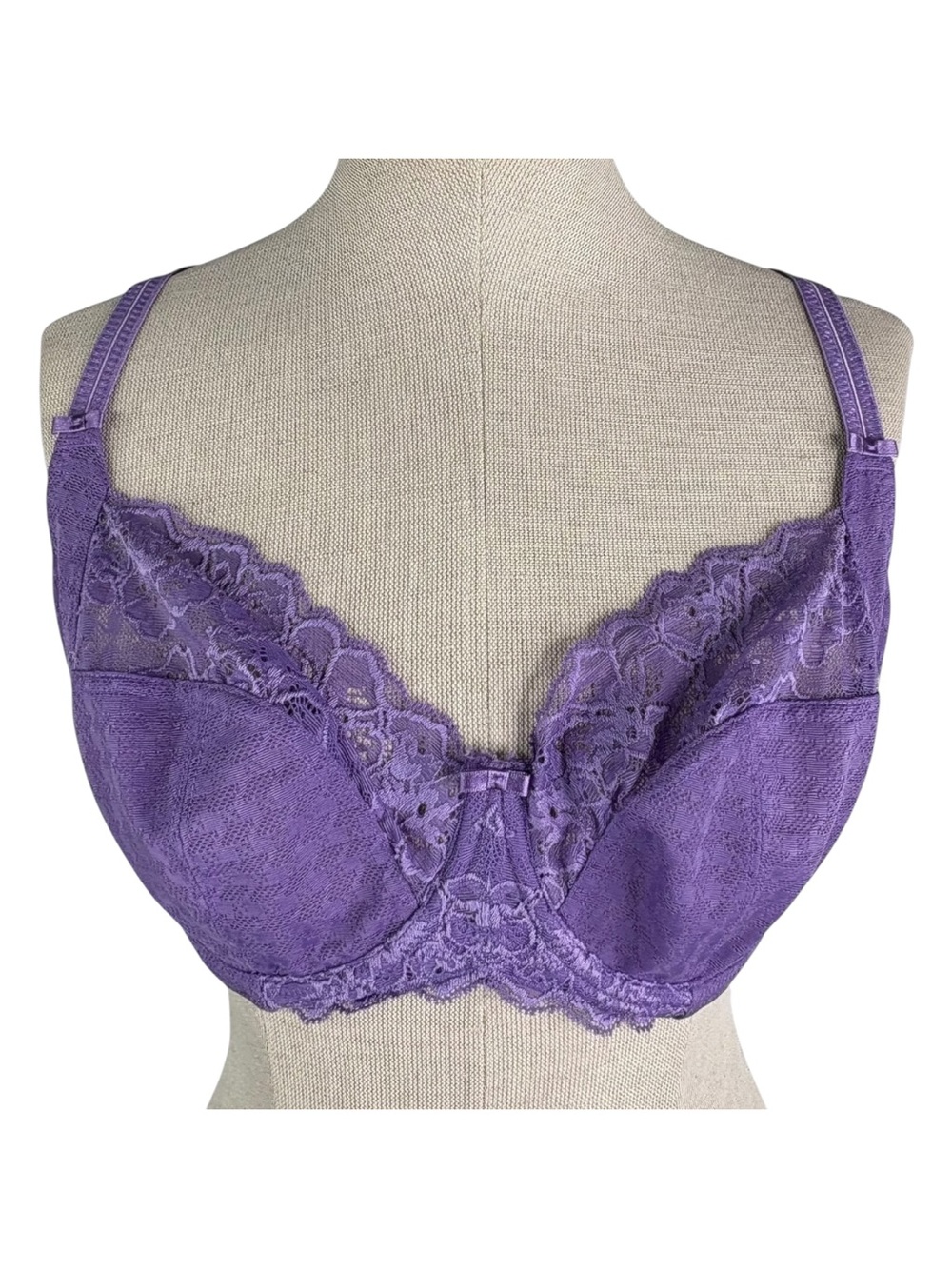 Panache Envy Balcony Bra sz 34F (UK) * Violet Purple Floral Lace Balconette